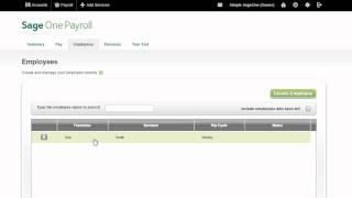 Editing an employee in Sage One Payroll