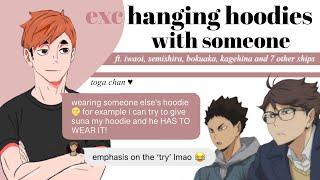 exchanging hoodies with someone! ft. 10+ ships ; Haikyuu Texts (PURE FLUFF)