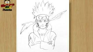 How to Draw Naruto | Naruto Uzumaki Sketch | Anime Drawing easy