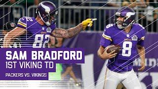 Sam Bradford Throws 1st TD as a Minnesota Viking! | Packers vs. Vikings | NFL