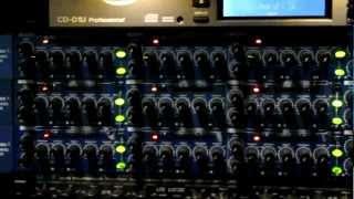 Audio equipment overview - FOH rack 2/2 (gates, EQ, CD-Player) - Stage Left Audio