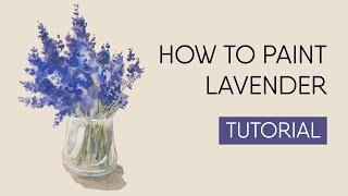 How to paint loose lavender in watercolour IN 10 MIN | watercolour lavender step-by-step painting