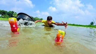 Incredible Fishing Technique || Traditional Boy Applying Plastic Bottle Hook From The Village Bill