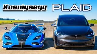 Koenigsegg vs Model X Plaid: CORRIDA DE ARRANCADA