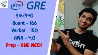 How I Scored 316 on the GRE with ONE WEEK of Preparation