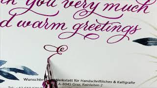 Die Englische Schreibschrift mit Füllhalter geschrieben / Copperplate written with a flex nib pen