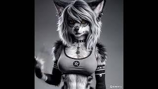 Anthropomorphic Realistic Female wolf with Kling Ai version 1.6 for a movie.