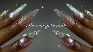 Ethereal GelX Nails🫧| beginner-friendly extensions + magical nail art!