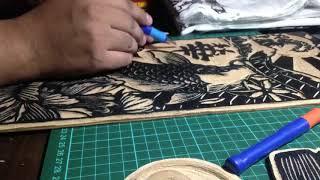 Woodcut Print on T-Shirt