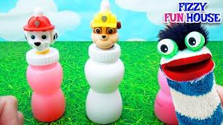 Fizzy Plays With Paw Patrol Slime Bottles | Fun Videos For Kids