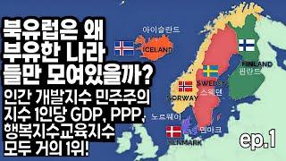 북유럽은 왜 부유한 나라들만 있을까? 행복지수 민주주의지수 GDP PPP 교육지수 복지까지 세계 최상급인 스칸디나비아 국가들 스웨덴 노르웨이 핀란드 덴마크 아이슬란드