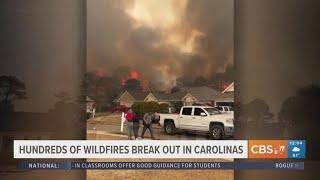 Wildfires raging across the Carolinas