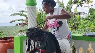 giving one of my subscribers her christmas hair style at j bud house