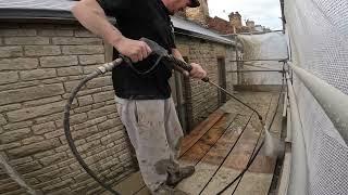 Removing Paint off a Terraced House Dustless Blasting SandBlasting wet water ASMR