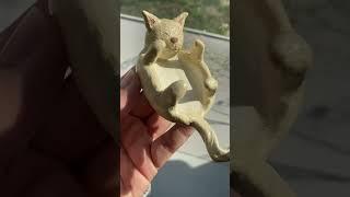 cute cat clay trinket dish | crayola air dry clay | aesthetic transition 