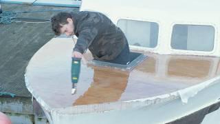 We Fiberglassed the Foredeck of my 1940 WWII Boat | EP 46 