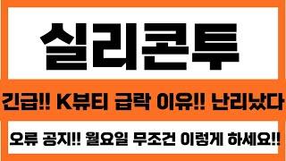 [실리콘투 주가 전망] 긴급!! K뷰티  관련주 급락하는 진짜 이유! 난리났다 폴란드 관련 이슈!!오류공지 월요일 이렇게 대응하세요 #실리콘투 #실리콘투주가전망 #실리콘투주식전망