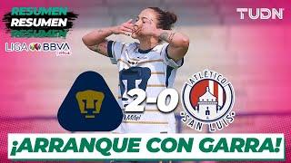 Resumen y goles | Pumas 2-0 Atl San Luis | Liga MX Femenil - J1 CL2025 | TUDN