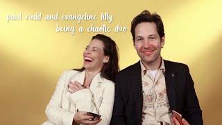 paul rudd and evangeline lilly being a chaotic duo for 6 mins 12 secs straight