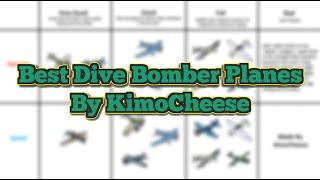 Best Dive Bomber Planes By KimoCheese (As Of 2022/10/21)