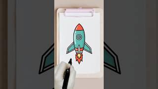 HOW TO DRAW A ROCKET SHIP EASY AND STEP BY STEP TUTORIAL