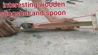 interesting wooden slingshot and spoon creation  handmade #diy #woodworking