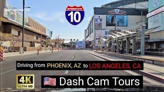 Driving from Phoenix, Arizona to Los Angeles, California on Freeway I-10 Dash Cam Tours 2020 4K