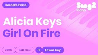 Alicia Keys - Girl On Fire (Lower Key) Piano Karaoke