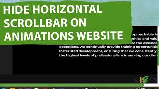 How to Remove Horizontal Scrollbar on Animations in Website | WordPress | PHP | Slide in Right Left