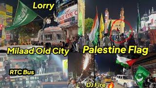 Raat Bhar Old City Hiladala, Milad Ka Celebration Kia Nojawano Ne, DJ, Stunts, 'Falasteen' Ka Jhanda