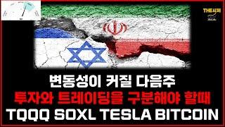 변동성이 커질 다음주 대응방법 TQQQ SOXL TESLA BITCOIN