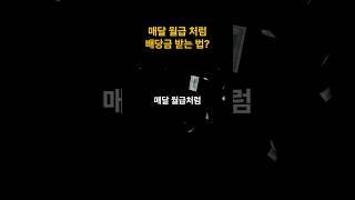매달 월급처럼 배당 받는 법? #배당투자 #배당etf  #배당성장
