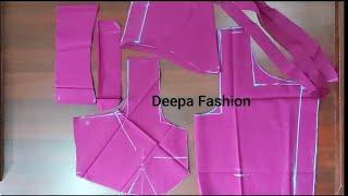 Simple blouse cutting (DIY) for beginners with measurement blouse in easy way | blouse cutting