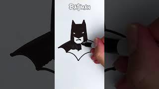 Draw Batman super easy for kids #easydrawing #superhero #batman #easy #kids