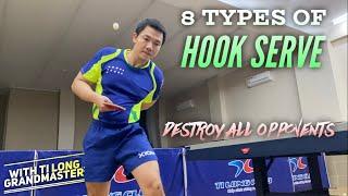 8 types of HOOK SERVE in table tennis Destroy all opponents | Tips and Tactics