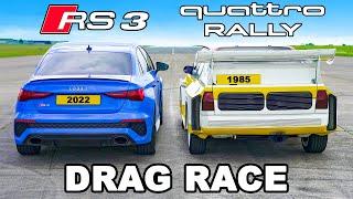 Audi RS3 v Quattro Rally Car: DRAG RACE