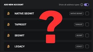 SegWit vs Taproot vs ... - Which BTC Account to Choose in Ledger Live?