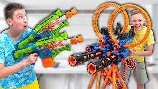 I Got Surprised by Brother's Secret New Dart Blaster (uh-oh!) - XSHOT vs NERF Battle