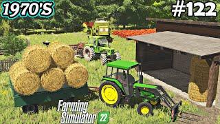 1970'S. MIX WORK. New shelter for bales. Bale collection. Liming. Cultivation. FS 22. Timelapse.