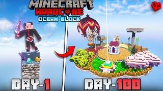 Surviving 100 Days on ONE OCEAN BLOCK  in minecraft Hardcore !! ( HINDI )