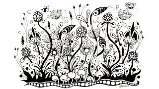 Zen doodle art for beginners  zentangle art  tangle drawing  zendoodles