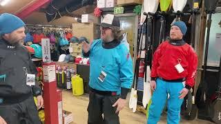 What to wear kayaking in winter! Peak PS Dry Suits, Tops and Pants.