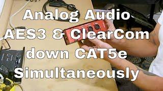 Simultaneous Analog, AES3 and COM Down Cat5e Cable