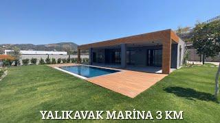 İzlemeyen Pişman Olur. 1 dönüm Arsa İçinde Tek kat net 280 m2 4+1 Bodrum Yalıkavak Satılık Lüx Villa