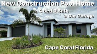 Luxury Living in Cape Coral Florida! Stunning New Construction 4 Bed, 3 Bath, 2 Car Garage, w/ Pool