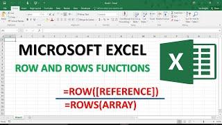 ROW AND ROWS FUNCTION IN MICROSOFT EXCEL || MICROSOFT EXCEL