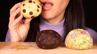 ASMR Edible Cookie Dough ~ Choc Chip, Fudge Brownie, Birthday Cake (No Talking)