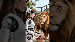 Robot Takes Over Lion Care at the Zoo #robot #futuretech #shorts #robotics #robots #airobot