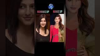 actress look# no makeup vs makeup