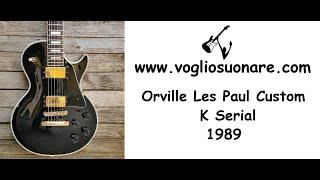 1989 Orville Les Paul Custom LPC75 Black K Serial with hard case